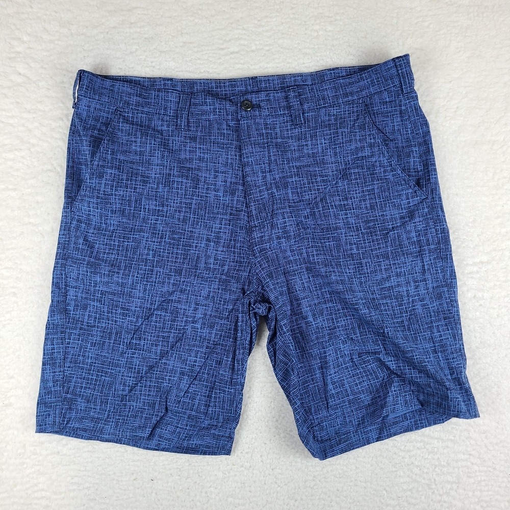 Eddie Bauer Shorts Mens 40 Blue Geometric 10" Hybrid Chino Performance Golf